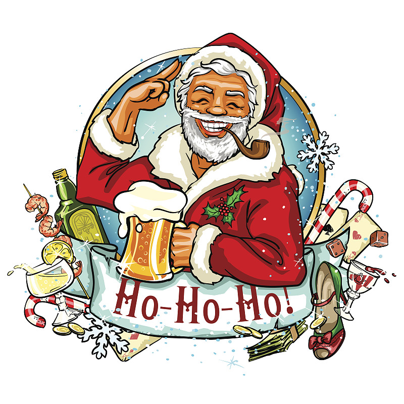 有Santa字样的圣诞标签