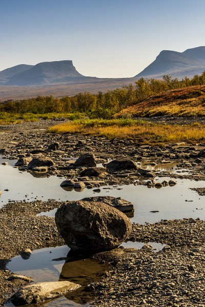 景观与u型山谷Lapporten, Norrbotten，瑞典