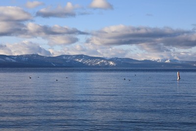 风景优美，从海岸俯瞰太浩湖。