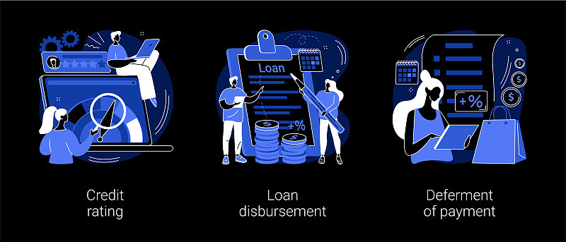 银行服务抽象概念矢量插图。