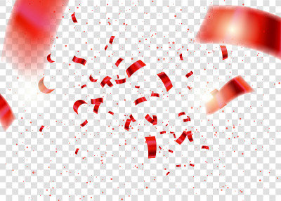 Red Confetti. Tinsel. Vector Festive Illustration 