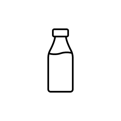 一瓶牛奶，水，酸奶或开菲尔的图标。奶产品。矢量在孤立的白色背景。每股收益10