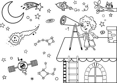 Black and White Science Loving Kid