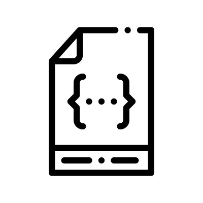 编码文件文件系统矢量细线图标