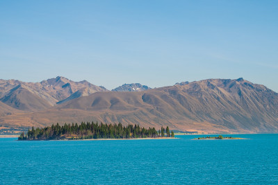 美丽的风景库克山旁边的特卡波湖在新西兰
