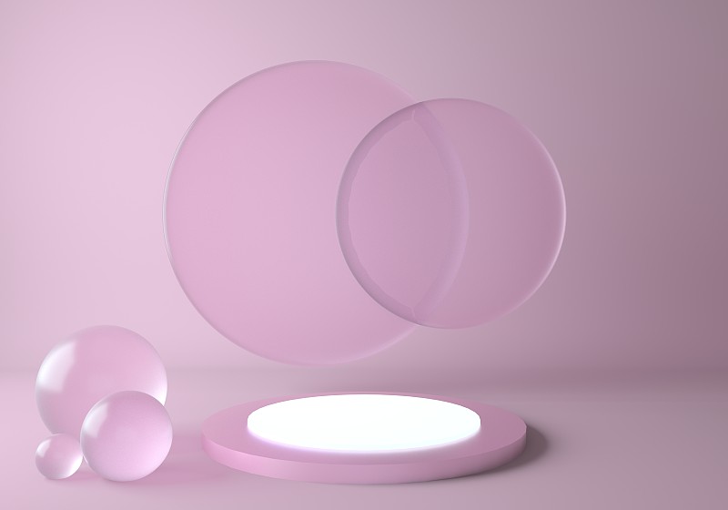 3d抽象背景，模拟场景几何形状平台的产品显示。