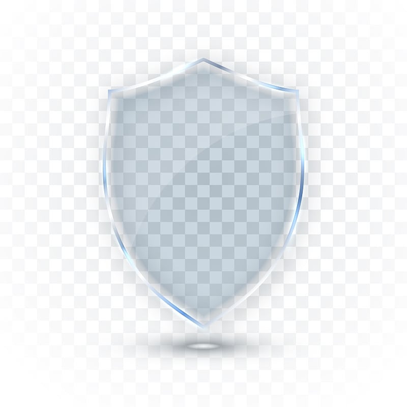 Transparent Shield. Safety Glass Badge Icon. Priva