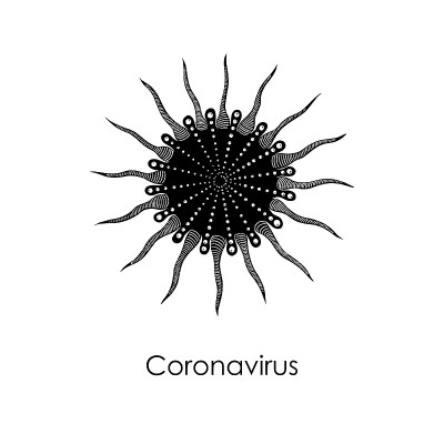 冠状病毒病Covid - 19感染，病原生物与DNA或RNA在中间，艺术绘画。传染性病原体或传染性呼