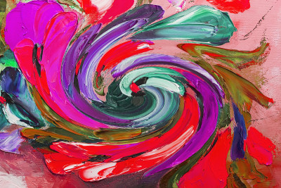 纹理油画、花卉、艺术、彩绘、绘画、