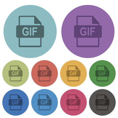 颜色gif文件格式平面图标