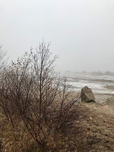 冰岛大Geysir地热区的秋冬景观:黄金圈的自然地标——泥、灌木、雾、沸水和冰