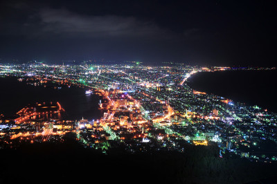 著名的日本北海道夜景