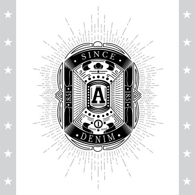 Square Frame From Ribbons And Capital Letter A In 