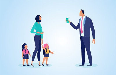 一个男人给前妻钱来养活他的孩子