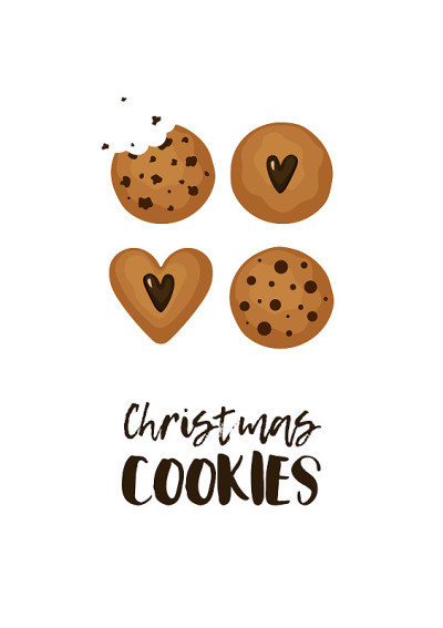 Christmas cookies greeting card, poster, party inv