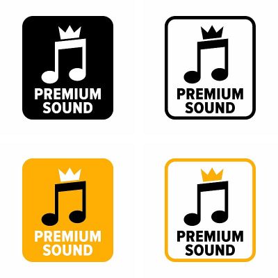 Premium声音矢量信息标志