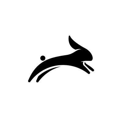 兔子图标模板矢量插图