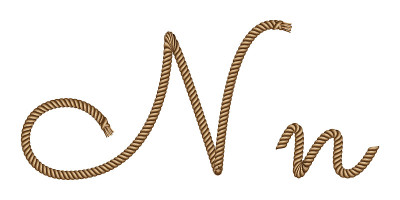 绳子手拉字母N
