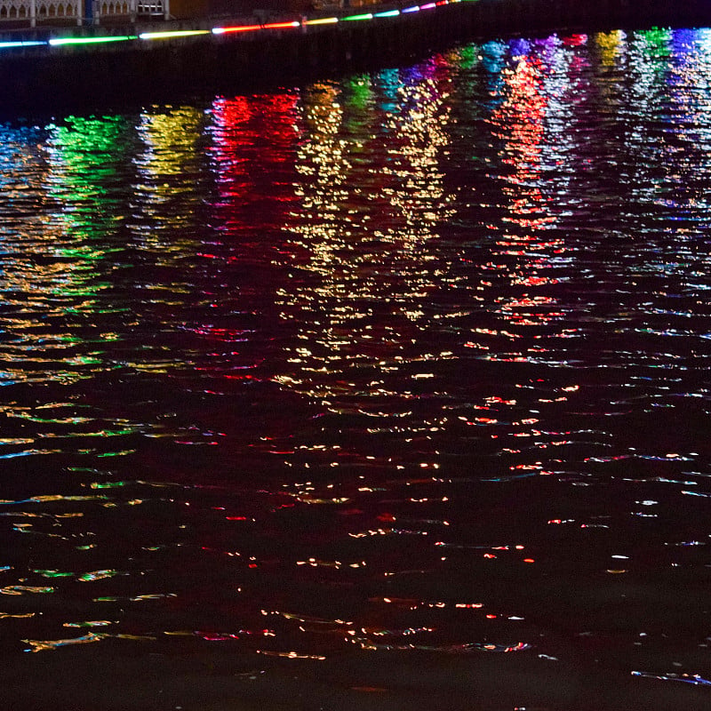 View of Malacca River at night, a popular nightlif