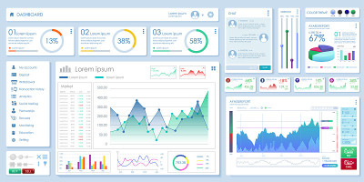 Data analytics vector infographics