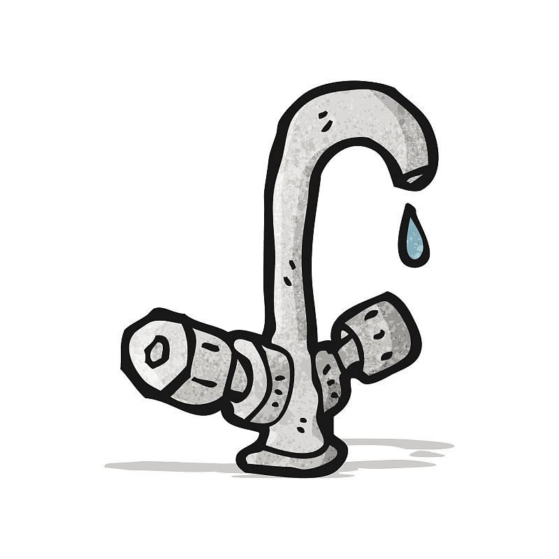 卡通滴水的水龙头