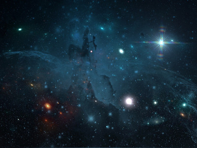 行星和星系，科幻小说的壁纸。