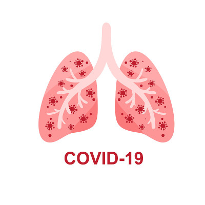冠状病毒covid-19。病毒感染了人的肺部。对抗冠状病毒。冠状病毒的危险性和对公众健康的风险。大流