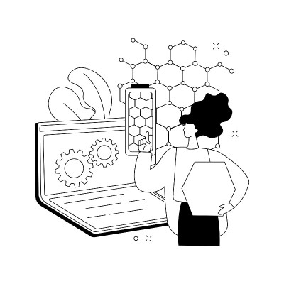石墨烯技术抽象概念矢量插图。