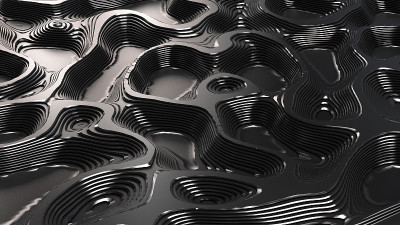 技术线条流畅浮雕背景。3d插图，3d渲染。
