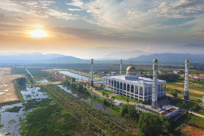 清真寺鸟瞰图，Hatyai，泰国