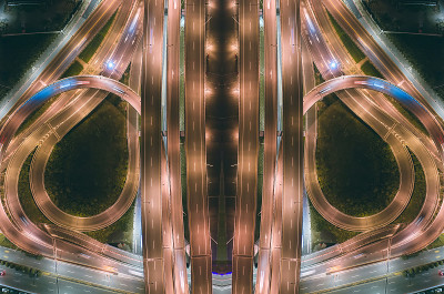 交通环岛鸟瞰图