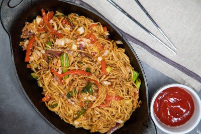 一碗印度版的中国素食炒面——印中炒面