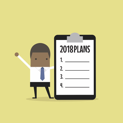 有2018年计划的非洲商人。