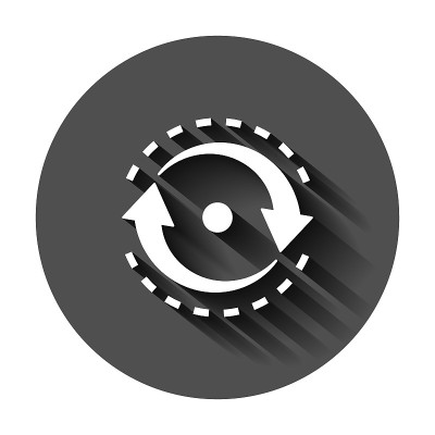 Oval with arrows icon in flat style. Consistency r