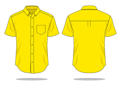 黄色制服衬衫矢量模板