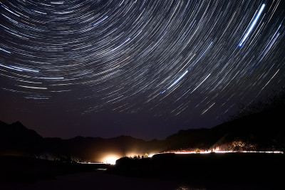 星空星空，山桥夜行