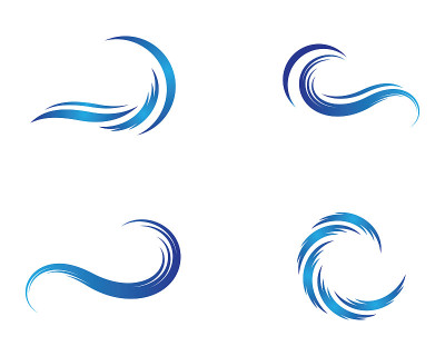 波浪符号矢量插图设计