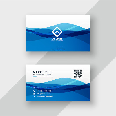 abstract blue business card design
