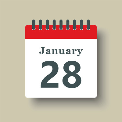 图标日日期1月28日，模板日历页