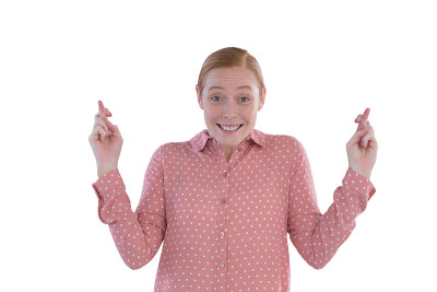 女商人双手合十