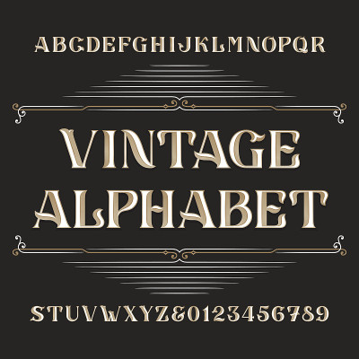 复古字母矢量字体
