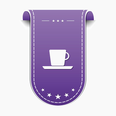 杯子标志紫色矢量图标设计