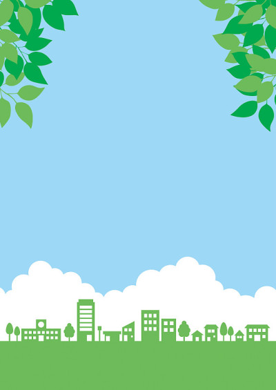 城市景观和蓝天插图