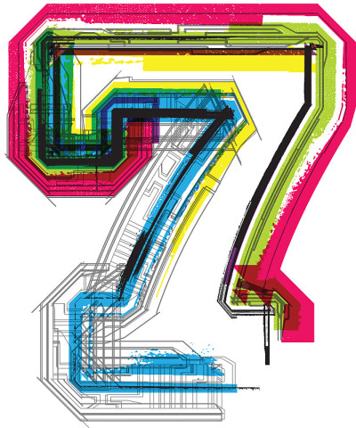 五颜六色的蹩脚货字体。7号