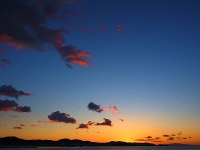 日本千叶田山的日落景色