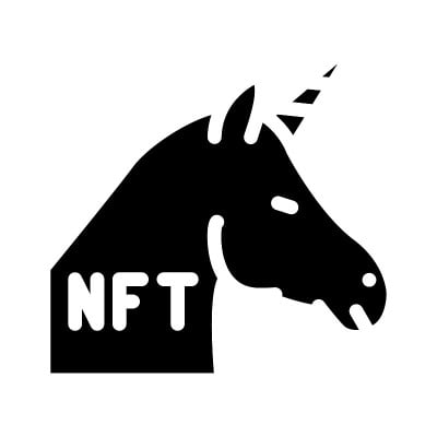 非ft独角兽字形图标矢量插图