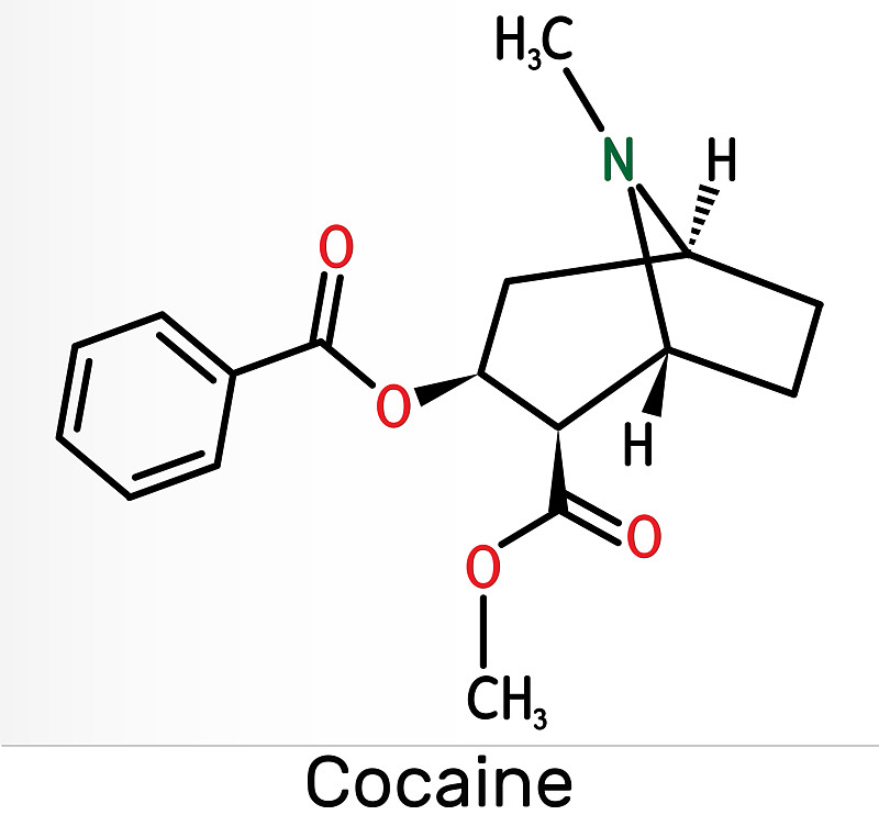 可卡因，可卡因，古柯分子。它是一种具有中枢神经系统中枢神经刺激、局部麻醉、血管收缩作用的生物碱。骨骼