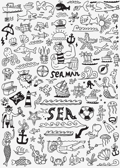 海洋生物涂鸦集