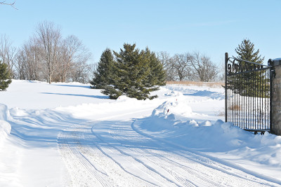 白雪皑皑的车道
