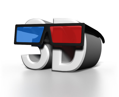 3D眼镜上的大字3D
